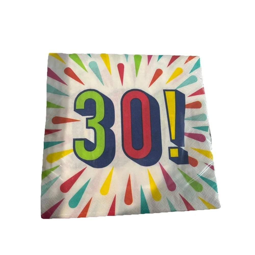 Birthday Burst 30th Birthday Paper Napkins 16 Pack 30th Tableware Party Creation